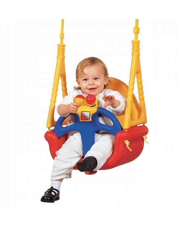 Leagan convertibil 3 în 1 Ecotoys SW-1421 - Rosu cu Galben