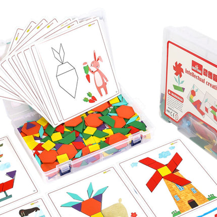 Atelierul de Forme geometrice din lemn și cartonașe, 3 ani+