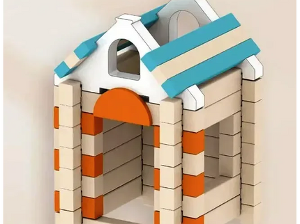 Set Montessori – Blocuri de Construcție din Lemn, 122 Piese cu Animale și Figuri - Bebeboo - Totul pentru copii. Jucării, Hăinuțe, Perne, Mobilier, Textile