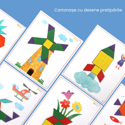 Atelierul de Forme geometrice din lemn și cartonașe, 3 ani+