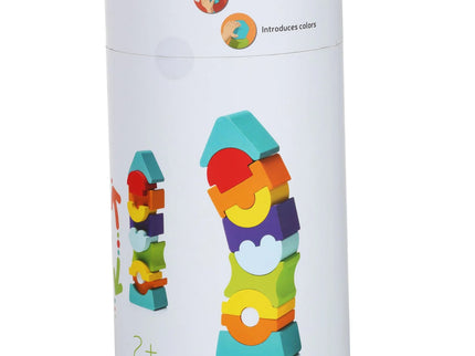 Jucarie din lemn, Cubika, Set constructii “Turn Flexibil “ ,11 piese