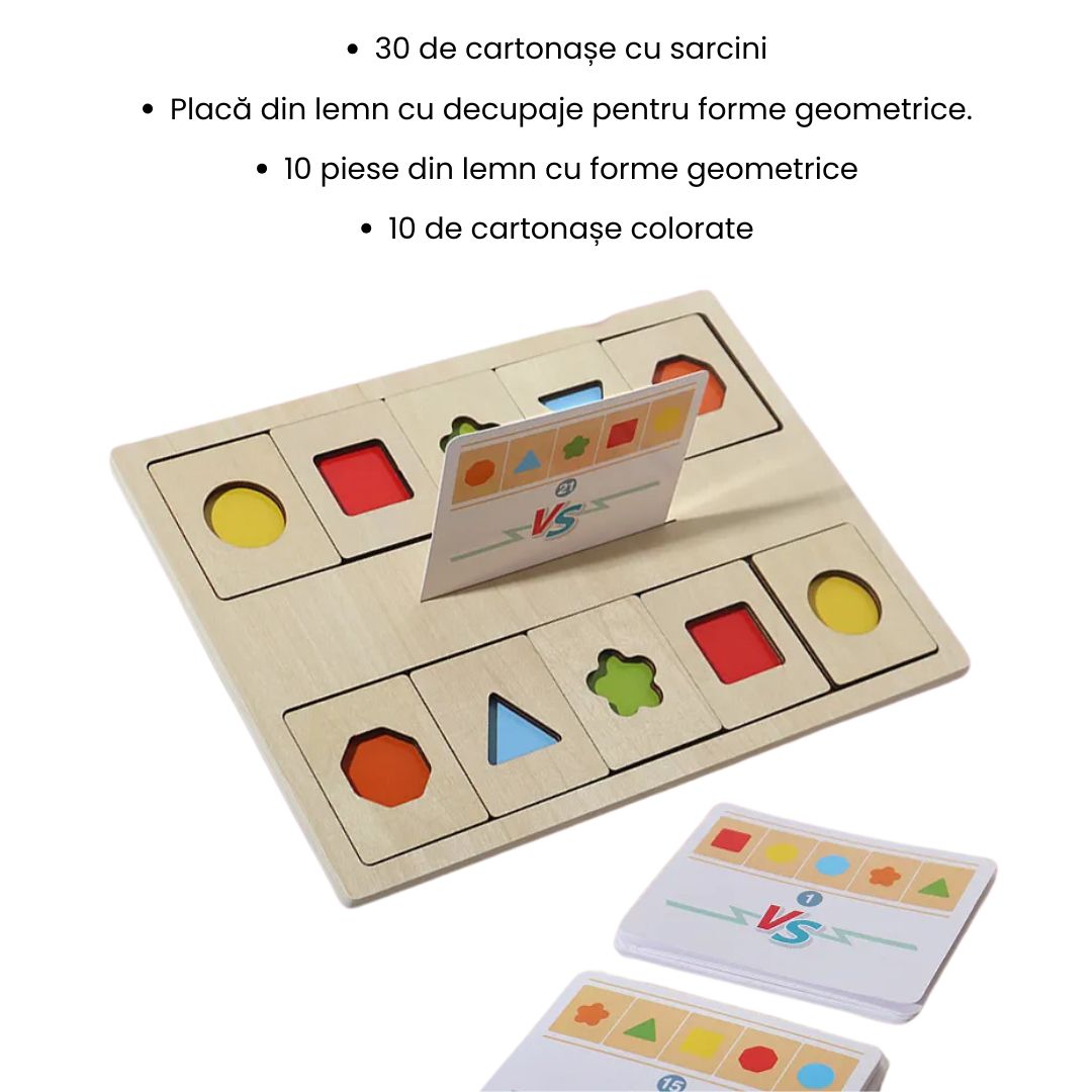 Puzzle interactiv de potrivire a Formelor și Culorilor, 3 ani+