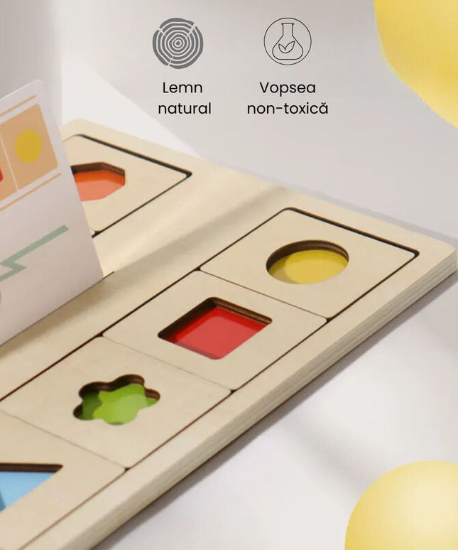 Puzzle interactiv de potrivire a Formelor și Culorilor, 3 ani+
