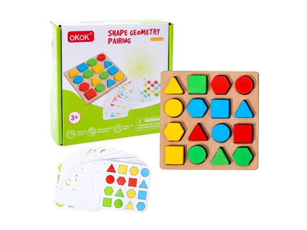 Joc de asociere a formelor geometrice din lemn, 3 ani+ - Bebeboo - Totul pentru copii. Jucării, Hăinuțe, Perne, Mobilier, Textile