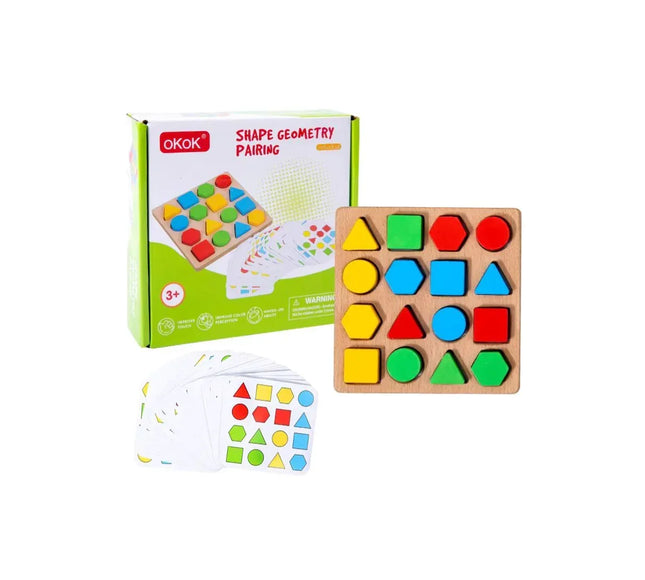 Joc de asociere a formelor geometrice din lemn, 3 ani+ - Bebeboo - Totul pentru copii. Jucării, Hăinuțe, Perne, Mobilier, Textile