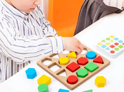 Joc de asociere a formelor geometrice din lemn, 3 ani+ - Bebeboo - Totul pentru copii. Jucării, Hăinuțe, Perne, Mobilier, Textile