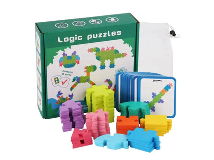 Puzzle logic cu 65 piese din lemn, 3 ani+ - Bebeboo - Totul pentru copii. Jucării, Hăinuțe, Perne, Mobilier, Textile