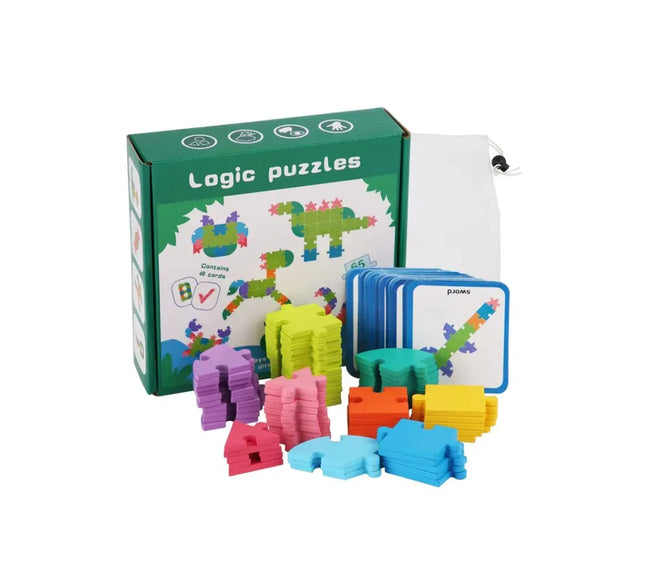 Puzzle logic cu 65 piese din lemn, 3 ani+ - Bebeboo - Totul pentru copii. Jucării, Hăinuțe, Perne, Mobilier, Textile