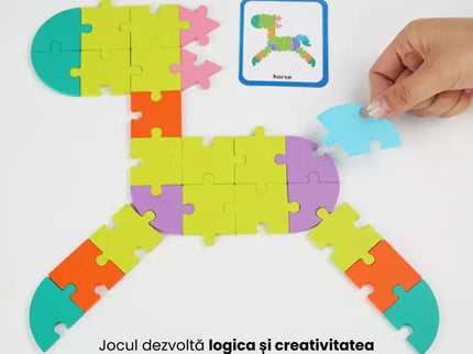 Puzzle logic cu 65 piese din lemn, 3 ani+ - Bebeboo - Totul pentru copii. Jucării, Hăinuțe, Perne, Mobilier, Textile