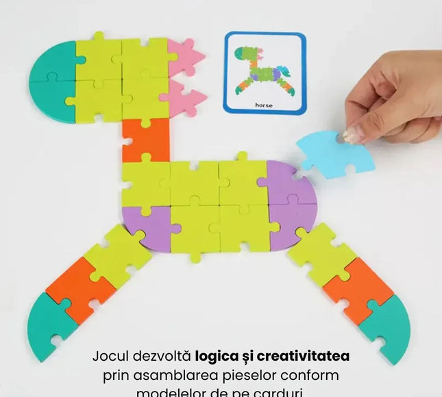 Puzzle logic cu 65 piese din lemn, 3 ani+ - Bebeboo - Totul pentru copii. Jucării, Hăinuțe, Perne, Mobilier, Textile