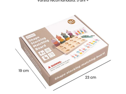 Joc de potrivire a formelor din lemn pe tije, 3 ani+ - Bebeboo - Totul pentru copii. Jucării, Hăinuțe, Perne, Mobilier, Textile