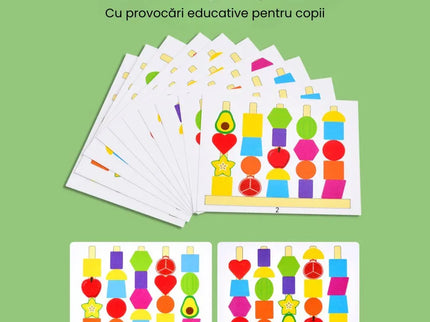 Turnul formelor și al fructelor, 10 carduri cu modele, 3 ani+ - Bebeboo - Totul pentru copii. Jucării, Hăinuțe, Perne, Mobilier, Textile