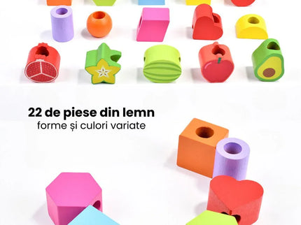 Turnul formelor și al fructelor, 10 carduri cu modele, 3 ani+ - Bebeboo - Totul pentru copii. Jucării, Hăinuțe, Perne, Mobilier, Textile