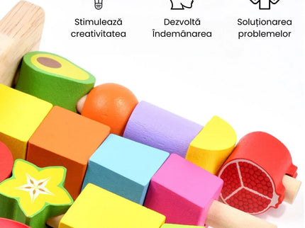 Turnul formelor și al fructelor, 10 carduri cu modele, 3 ani+ - Bebeboo - Totul pentru copii. Jucării, Hăinuțe, Perne, Mobilier, Textile