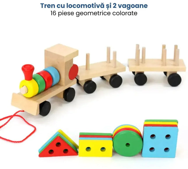 Trenulețul formelor și al culorilor, 3 ani+ - Bebeboo - Totul pentru copii. Jucării, Hăinuțe, Perne, Mobilier, Textile