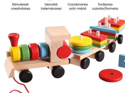Trenulețul formelor și al culorilor, 3 ani+ - Bebeboo - Totul pentru copii. Jucării, Hăinuțe, Perne, Mobilier, Textile