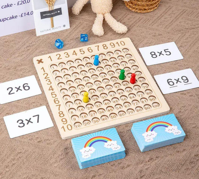Joc educativ Cursa Înmulțirii, 100 carduri, 1-4 jucători - Bebeboo - Totul pentru copii. Jucării, Hăinuțe, Perne, Mobilier, Textile