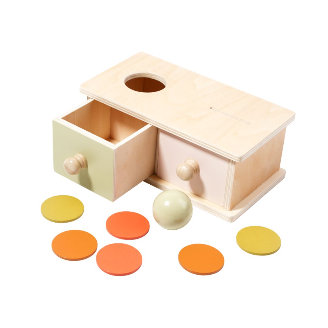 Cutie Montessori cu 2 sertare, 1 an+