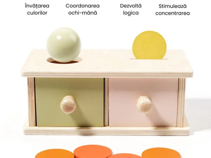 Cutie Montessori cu 2 sertare, 1 an+ - Bebeboo - Totul pentru copii. Jucării, Hăinuțe, Perne, Mobilier, Textile