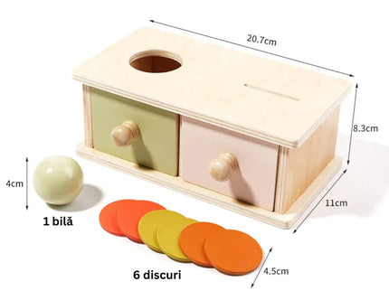 Cutie Montessori cu 2 sertare, 1 an+ - Bebeboo - Totul pentru copii. Jucării, Hăinuțe, Perne, Mobilier, Textile