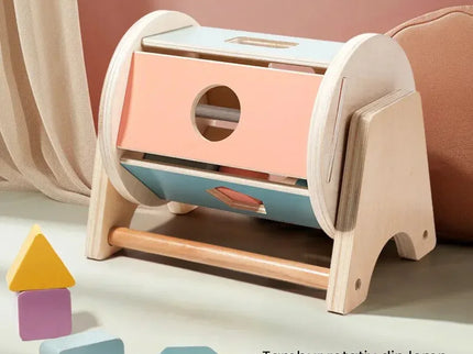 Joc de tip Montessori, Tambur cu forme geometrice, 1 an+ - Bebeboo - Totul pentru copii. Jucării, Hăinuțe, Perne, Mobilier, Textile
