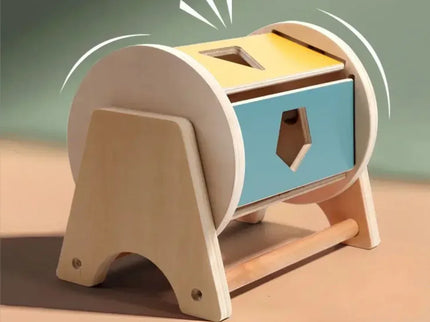 Joc de tip Montessori, Tambur cu forme geometrice, 1 an+ - Bebeboo - Totul pentru copii. Jucării, Hăinuțe, Perne, Mobilier, Textile