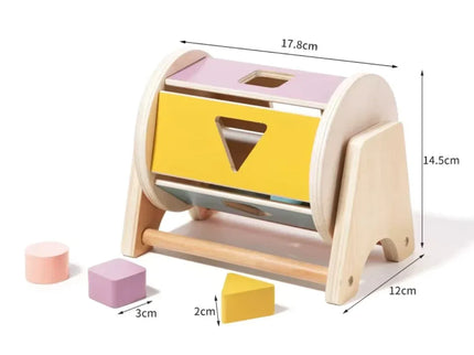 Joc de tip Montessori, Tambur cu forme geometrice, 1 an+ - Bebeboo - Totul pentru copii. Jucării, Hăinuțe, Perne, Mobilier, Textile
