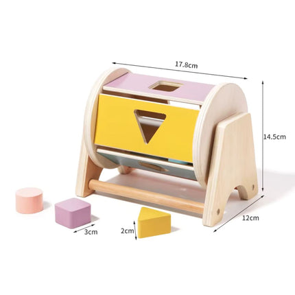 Joc de tip Montessori, Tambur cu forme geometrice, 1 an+