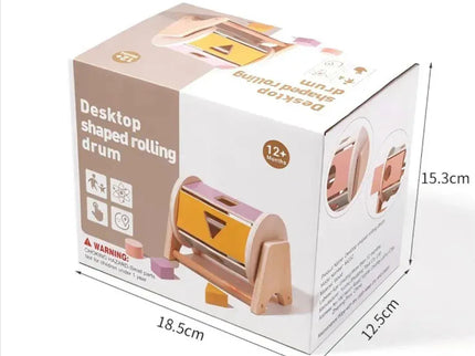 Joc de tip Montessori, Tambur cu forme geometrice, 1 an+ - Bebeboo - Totul pentru copii. Jucării, Hăinuțe, Perne, Mobilier, Textile