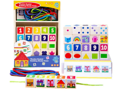 Joc educativ din lemn, 25 de cuburi numerotate și 10 carduri, 1.5 ani+ - Bebeboo - Totul pentru copii. Jucării, Hăinuțe, Perne, Mobilier, Textile