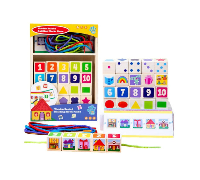 Joc educativ din lemn, 25 de cuburi numerotate și 10 carduri, 1.5 ani+ - Bebeboo - Totul pentru copii. Jucării, Hăinuțe, Perne, Mobilier, Textile