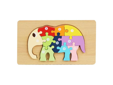 Puzzle 3D Montessori din lemn, 10 piese, 2 ani+ - Bebeboo - Totul pentru copii. Jucării, Hăinuțe, Perne, Mobilier, Textile