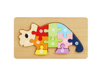 Puzzle 3D Montessori din lemn, 10 piese, 2 ani+ - Bebeboo - Totul pentru copii. Jucării, Hăinuțe, Perne, Mobilier, Textile