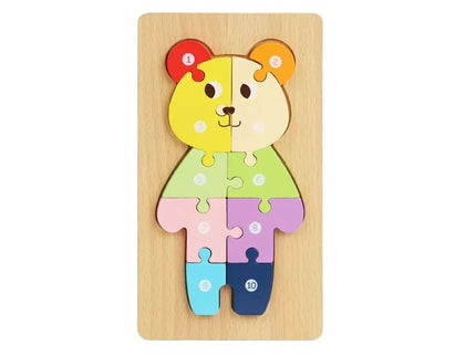 Puzzle 3D Montessori din lemn, 10 piese, 2 ani+ - Bebeboo - Totul pentru copii. Jucării, Hăinuțe, Perne, Mobilier, Textile