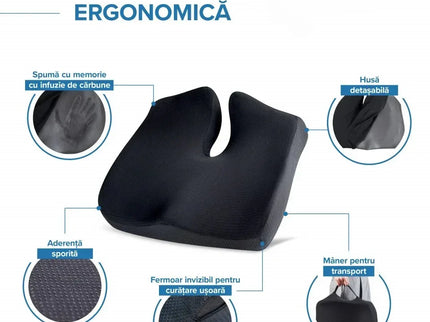 Perna de șezut pentru gravide | Perna Ortopedica Suport Coccis Confort pentru scaun de birou sau masina cu spuma cu memorie - Bebeboo - Totul pentru copii. Jucării, Hăinuțe, Perne, Mobilier, Textile