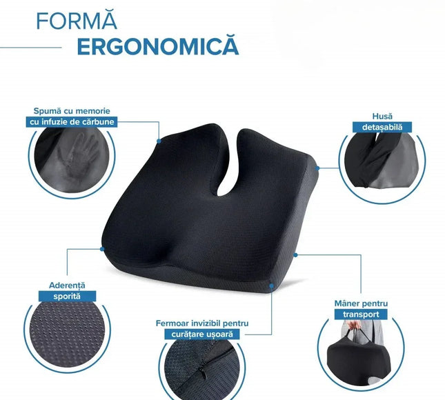 Perna de șezut pentru gravide | Perna Ortopedica Suport Coccis Confort pentru scaun de birou sau masina cu spuma cu memorie - Bebeboo - Totul pentru copii. Jucării, Hăinuțe, Perne, Mobilier, Textile