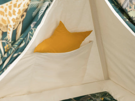 Cort teepee pentru copii, 110 cm x 110 cm - Safari - Bebeboo - Totul pentru copii. Jucării, Hăinuțe, Perne, Mobilier, Textile