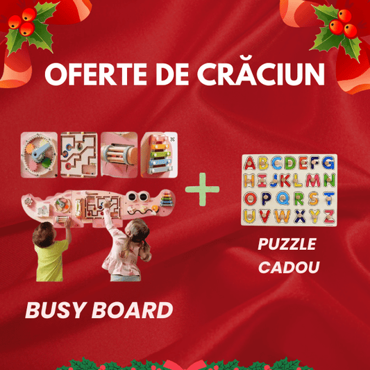 Ofertă de Crăciun: Cumperi un Busy Board și primești GRATUIT Puzzle Incastru 26 Litere