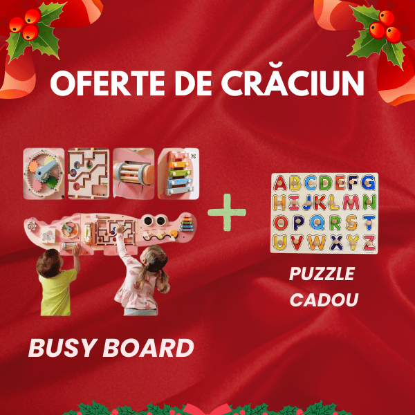 Ofertă de Crăciun: Cumperi un Busy Board și primești GRATUIT Puzzle Incastru 26 Litere