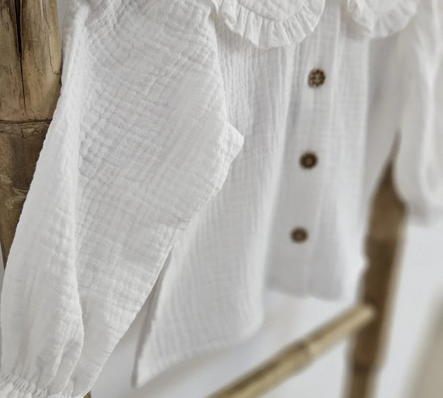 Camasa alba din muselina - Bebeboo - Totul pentru copii. Jucării, Hăinuțe, Perne, Mobilier, Textile
