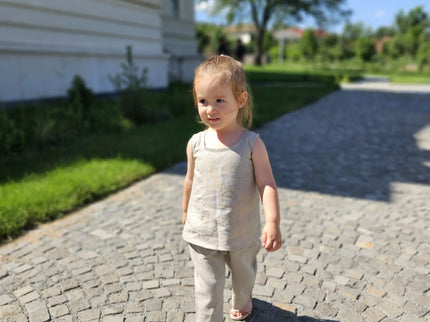 Compleu fete din in - Bebeboo - Totul pentru copii. Jucării, Hăinuțe, Perne, Mobilier, Textile