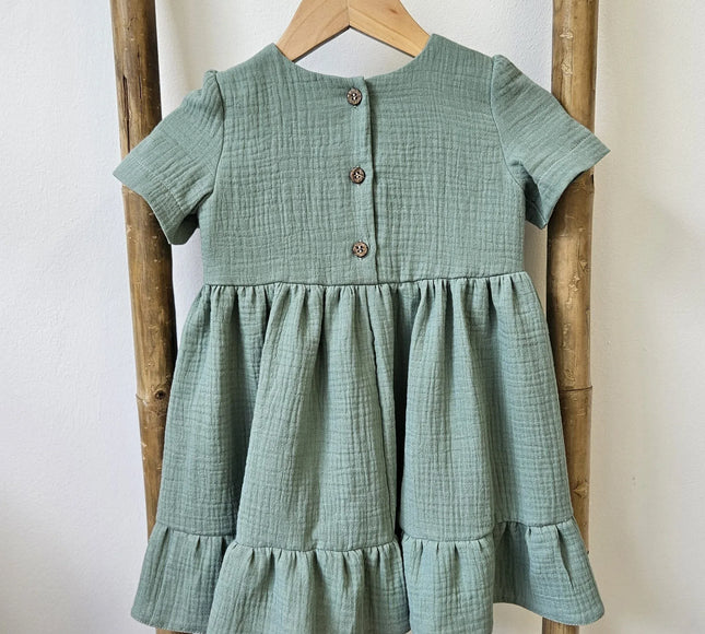 Rochita verde fetite muselina - Bebeboo - Totul pentru copii. Jucării, Hăinuțe, Perne, Mobilier, Textile