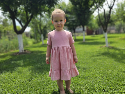 Rochita roz fetite muselina - Bebeboo - Totul pentru copii. Jucării, Hăinuțe, Perne, Mobilier, Textile