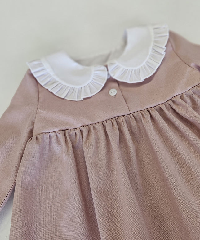 Rochita Roz Cu Guleras Alb