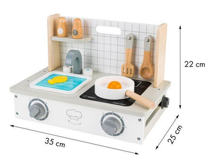 Mini bucatarie din lemn cu accesorii Ecotoys TL10159