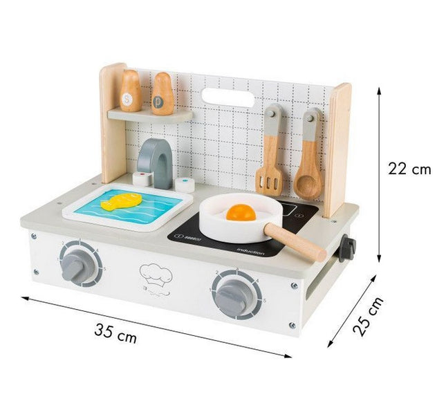 Mini bucatarie din lemn cu accesorii Ecotoys TL10159