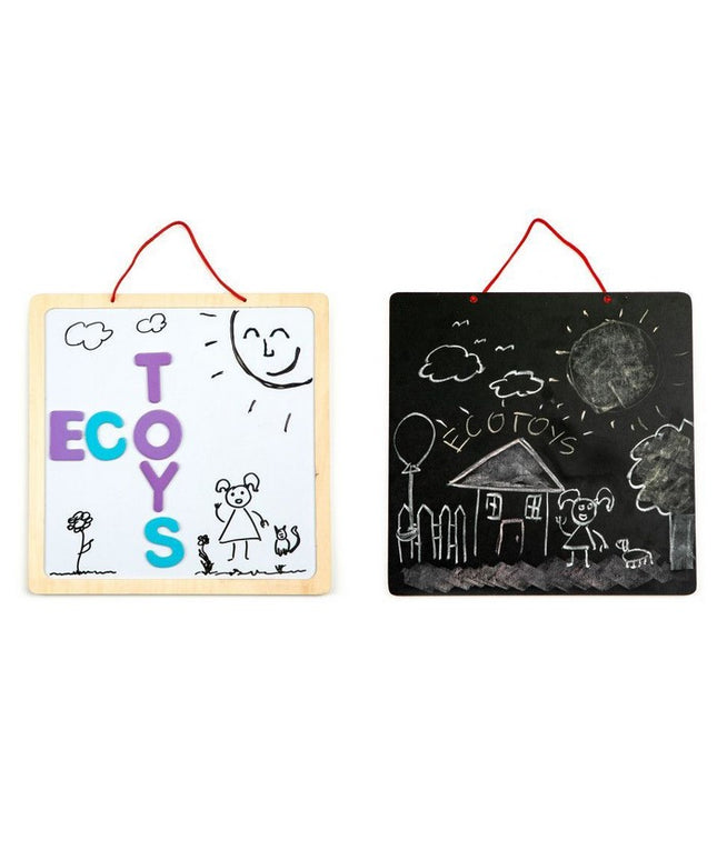 Tabla educationala 3 in 1 cu litere magnetice Ecotoys ESC-W-018A