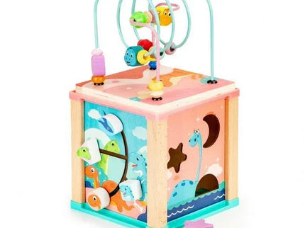Cub educational din lemn Ecotoys Dino HM015471 - Bebeboo - Totul pentru copii. Jucării, Hăinuțe, Perne, Mobilier, Textile