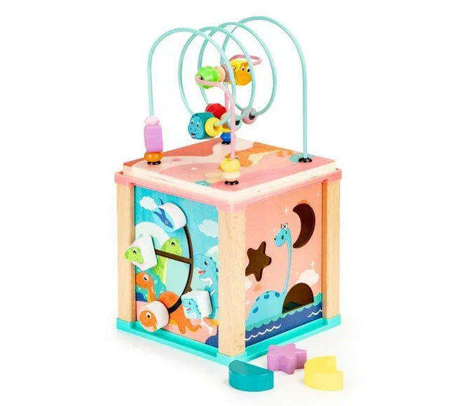 Cub educational din lemn Ecotoys Dino HM015471 - Bebeboo - Totul pentru copii. Jucării, Hăinuțe, Perne, Mobilier, Textile