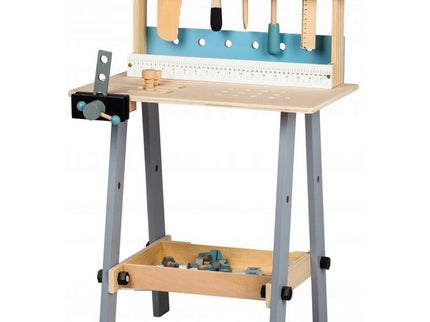 Banc de lucru cu unelte din lemn cu 32 de elemente Ecotoys 1172